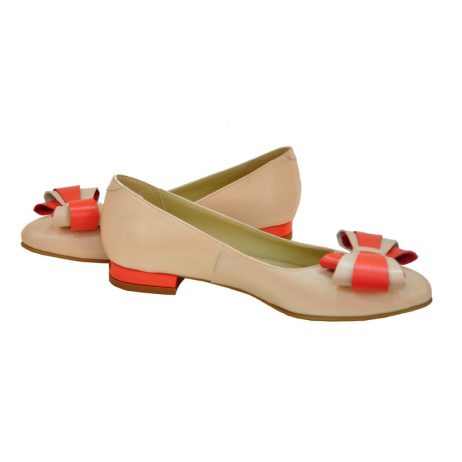 Balerini piele dama cu funda C2 b - imagine 2