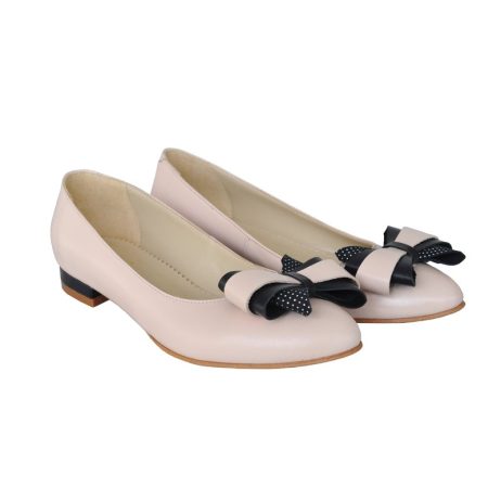 Balerini piele dama cu funda C2 a - imagine 2