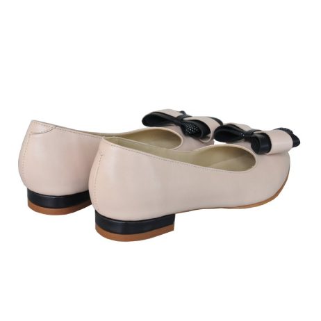 Balerini piele dama cu funda C2 a - imagine 3