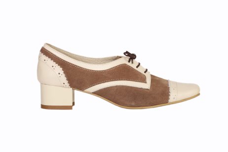 pantofi oxford cu toc piele naturala