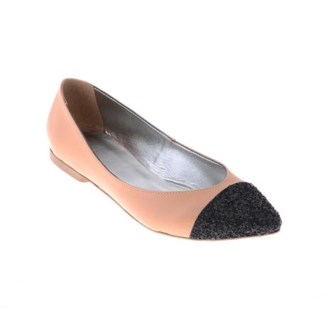 Balerini piele dama Glit Nude varf ascutit WK - imagine 4