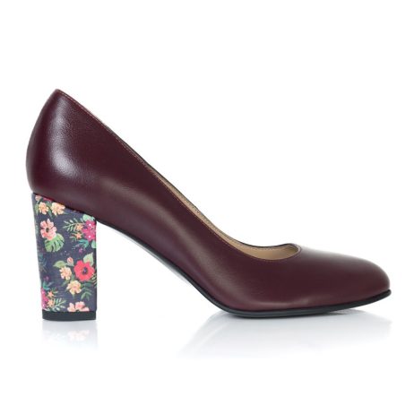 pantofi toc cu flori