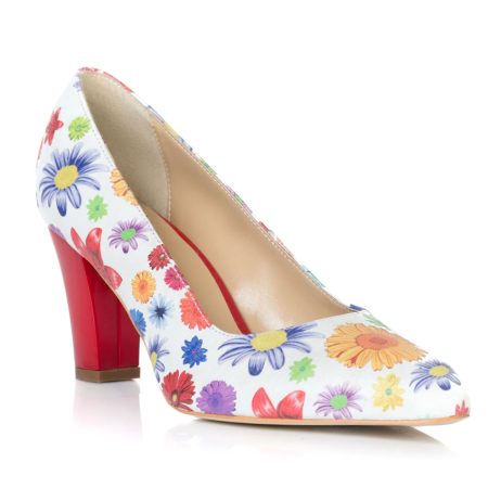 Pantofi dama de piele Casy flori B6 - imagine 2