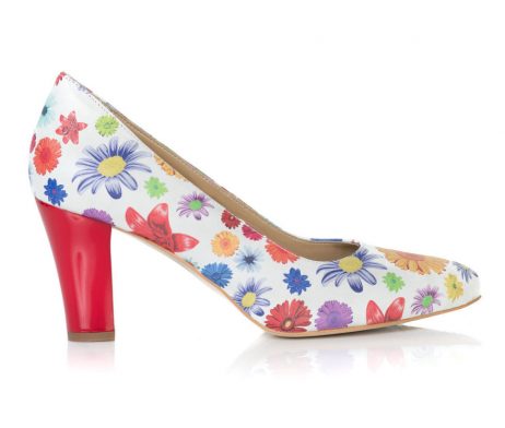 pantofi flori papuci dama imprimiu floral