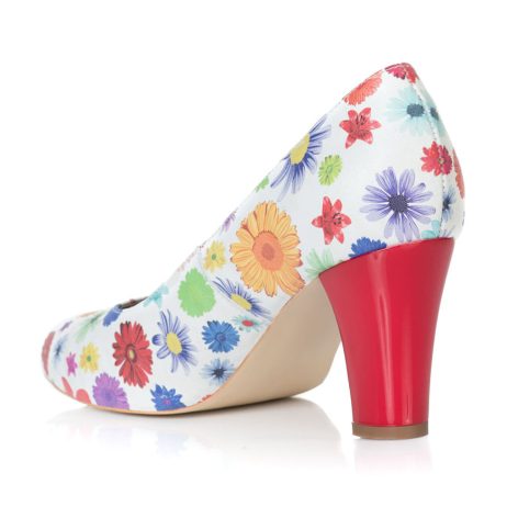 Pantofi dama de piele Casy flori B6 - imagine 4