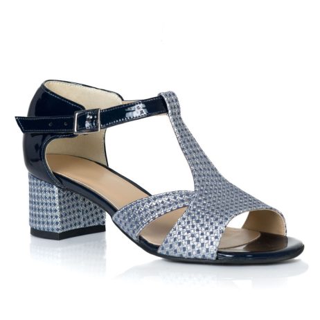 Sandale piele naturala Tina B14 silver - imagine 2