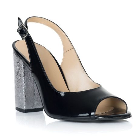 Sandale piele naturala Margy B6 toc argintiu - imagine 3