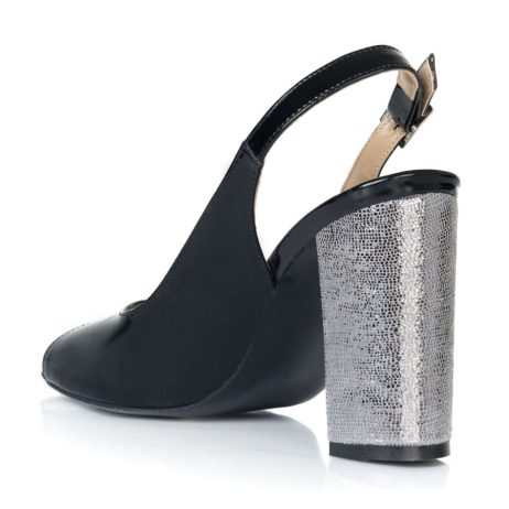 Sandale piele naturala Margy B6 toc argintiu - imagine 4