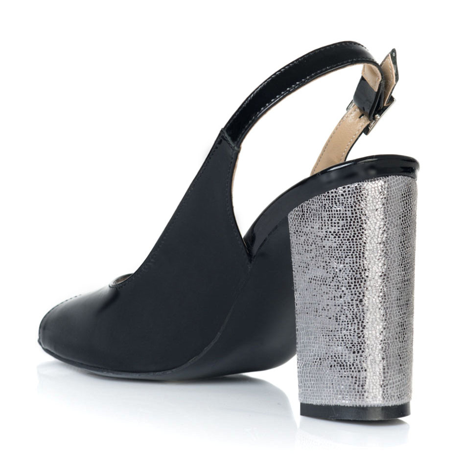 Sandale piele naturala Margy B6 toc argintiu - Pantofi Piele ...
