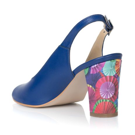 Sandale piele naturala Margy B6 toc colorat - imagine 4