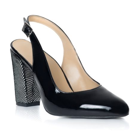 Pantofi dama de piele Lily B3 toc colorat n - imagine 2