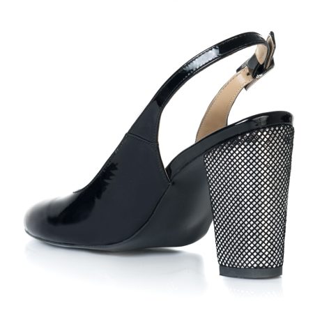Pantofi dama de piele Lily B3 toc colorat n - imagine 4