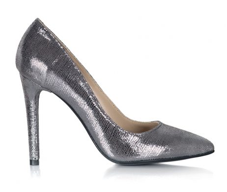 pantofi stiletto argintii pantofi metalizati