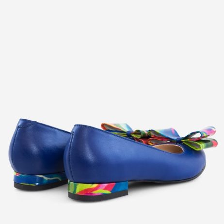 Balerini piele dama cu funda si toc colorat C28 - imagine 6