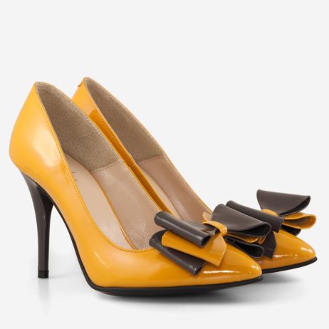 Pantofi stiletto dama de piele C12 - imagine 2