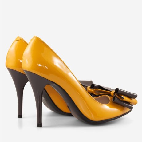 Pantofi stiletto dama de piele C12 - imagine 3