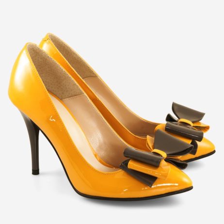 Pantofi stiletto dama de piele C12 - imagine 4