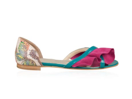 sandale fara toc sandale bleu sandale fuchsia