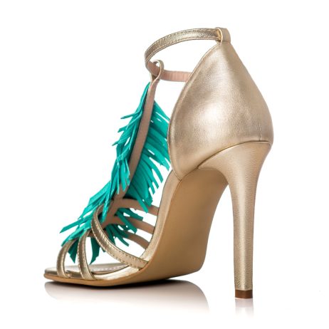 Sandale piele naturala Thamy Y17 gold - imagine 3