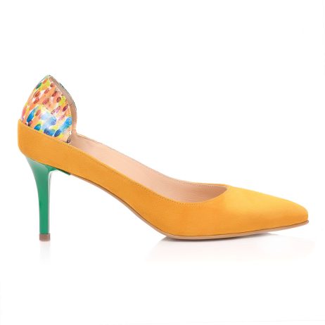 pantofi stiletto pantofi galbeni pantofi cu toc verde