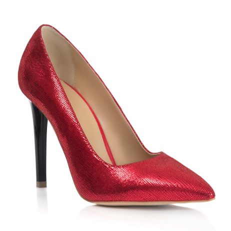 Pantofi stiletto dama de piele Lady Red B6 - imagine 2