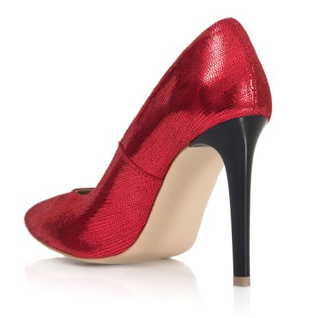 Pantofi stiletto dama de piele Lady Red B6 - imagine 4