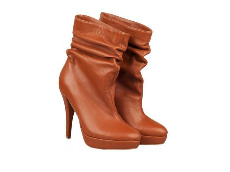 Botine fronsate din piele Laurie M1 - imagine 3