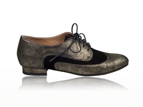 oxford shoes femei gri metalizat sclipici