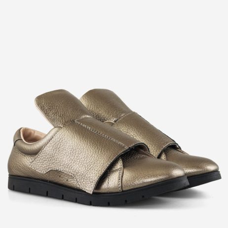 Pantofi mocasini dama Strapy metalizati - imagine 4