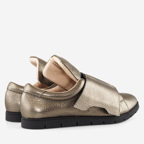 Pantofi mocasini dama Strapy metalizati - imagine 3