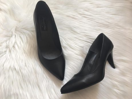 Pantofi stiletto dama piele box W30 negru masura 38