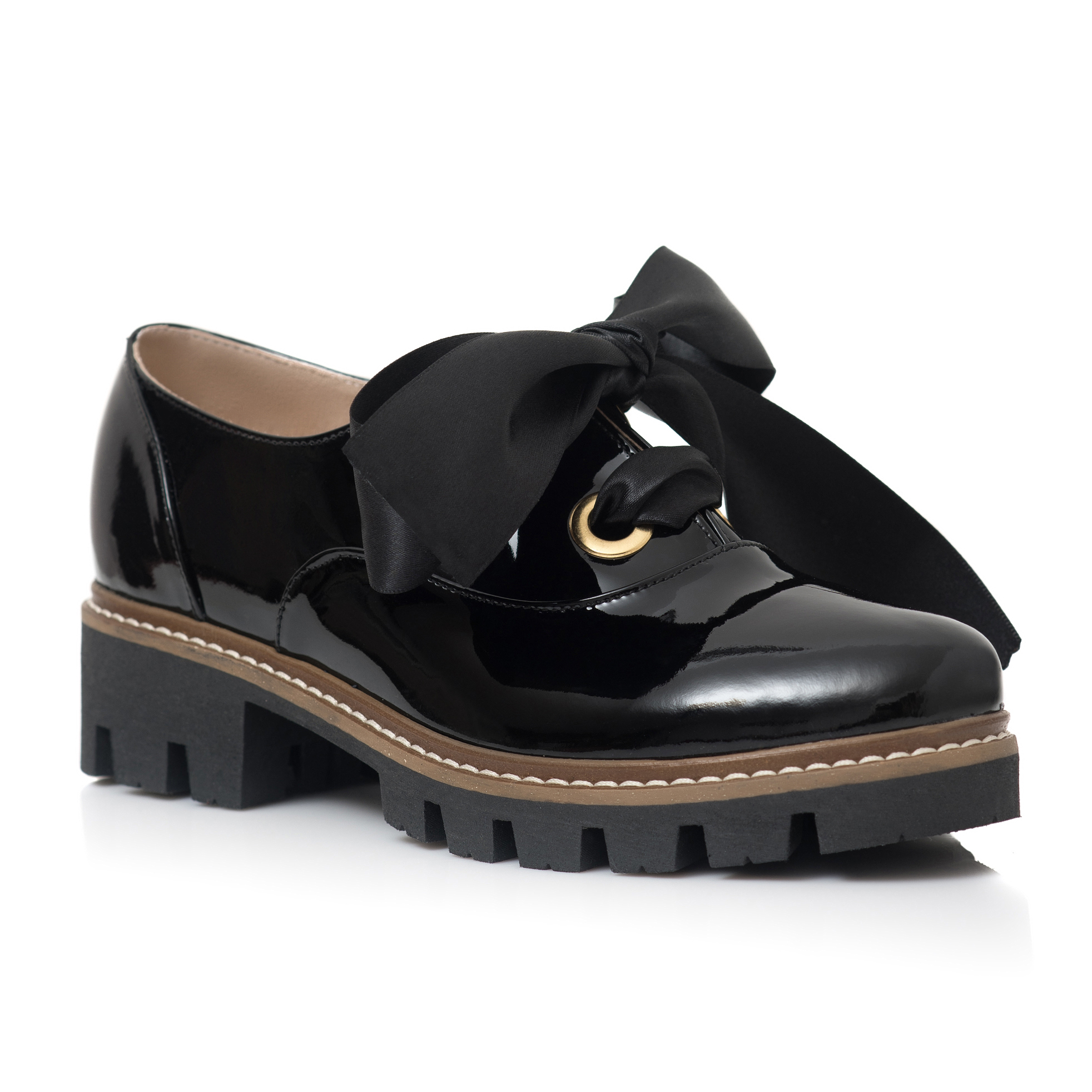 telex Glare cleaner Pantofi dama cu talpa joasa si snur E50 n - Pantofi Piele - Incaltaminte  dama din piele naturala !