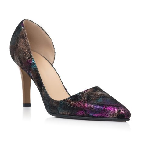 Pantofi stiletto dama de piele Carlita E12 cut colors - imagine 2