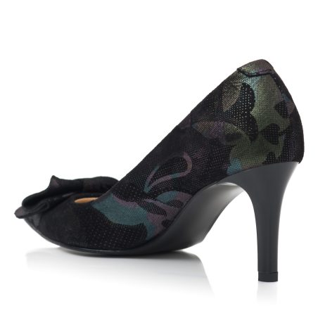 Pantofi stiletto dama de piele Carlita E12 cu fundita - imagine 4