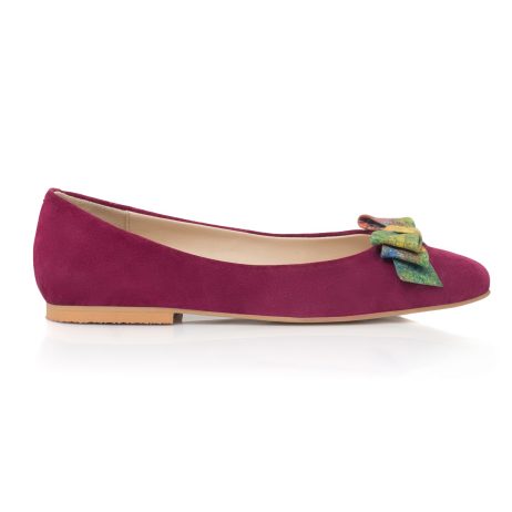 balerini dama pantofi balerini piele intoarsa balerini fuchsia