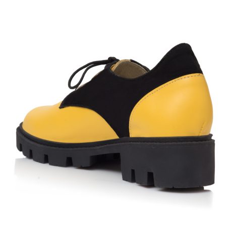 Pantofi dama cu talpa joasa si siret W50 galbeni - imagine 4