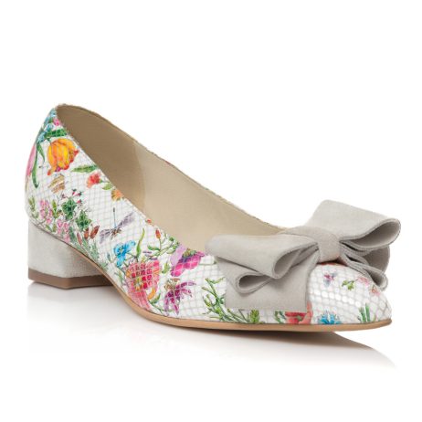 Balerini piele dama cu funda si toc Dream colours W1 - imagine 2