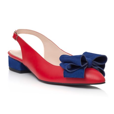 Balerini piele dama cu funda si toc Dream W1 tip sanda - imagine 2