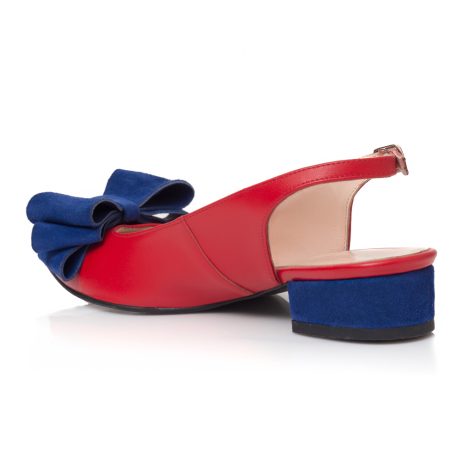 Balerini piele dama cu funda si toc Dream W1 tip sanda - imagine 4