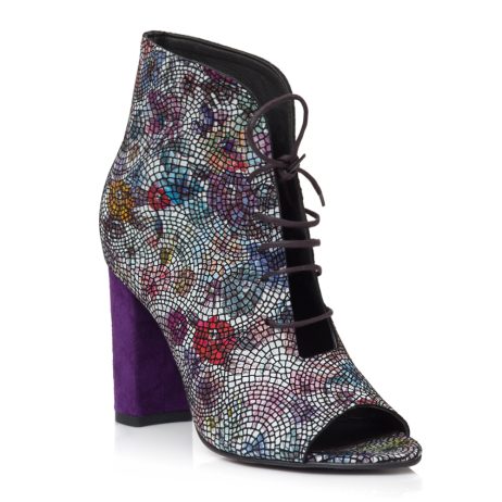 Pantofi dama de piele Atractive W1 flori - imagine 2