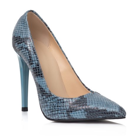 Pantofi stiletto dama de piele Snake a E5 - imagine 2