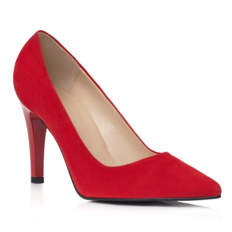 Pantofi stiletto dama de piele Lady E8 red - imagine 2