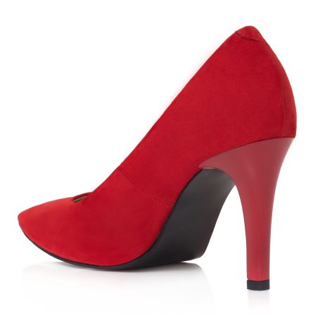 Pantofi stiletto dama de piele Lady E8 red - imagine 4