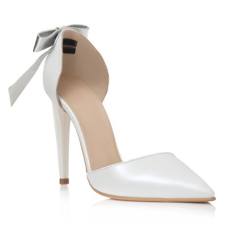 Pantofi stiletto dama de piele Alun E30alb - imagine 2