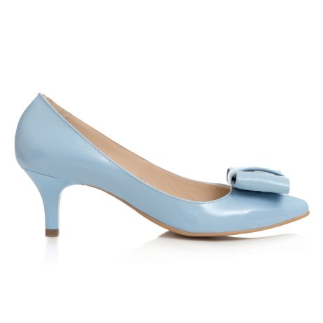 pantofi din piele pantofi cu fundita pantofi bleu
