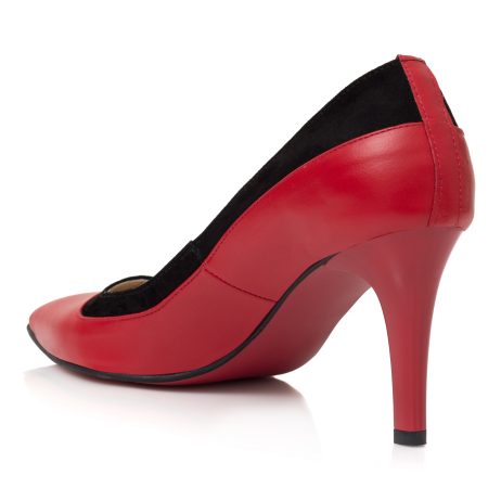 Pantofi stiletto dama de piele Ramy red - imagine 4
