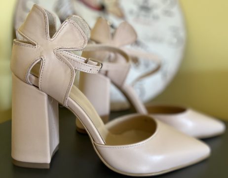 Pantofi dama de piele Cuty E40 bej piele PE STOC masura 37.5/38 - imagine 3