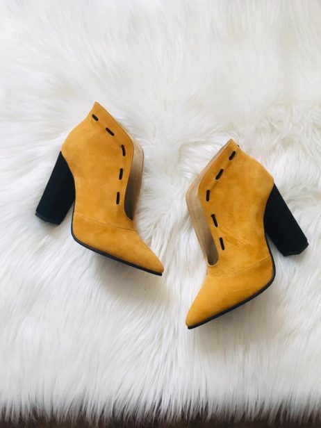 Botine Piele Albastru Electric Decupate - orice culoare - imagine 2