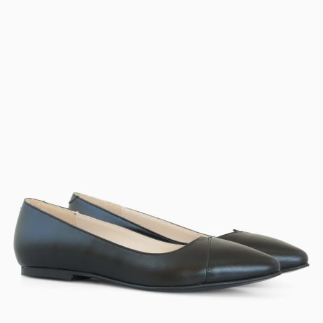 Balerini Piele Nude/Negru Electric D15 - orice culoare - imagine 3