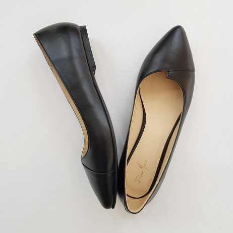 Balerini Piele Nude/Negru Electric D15 - orice culoare